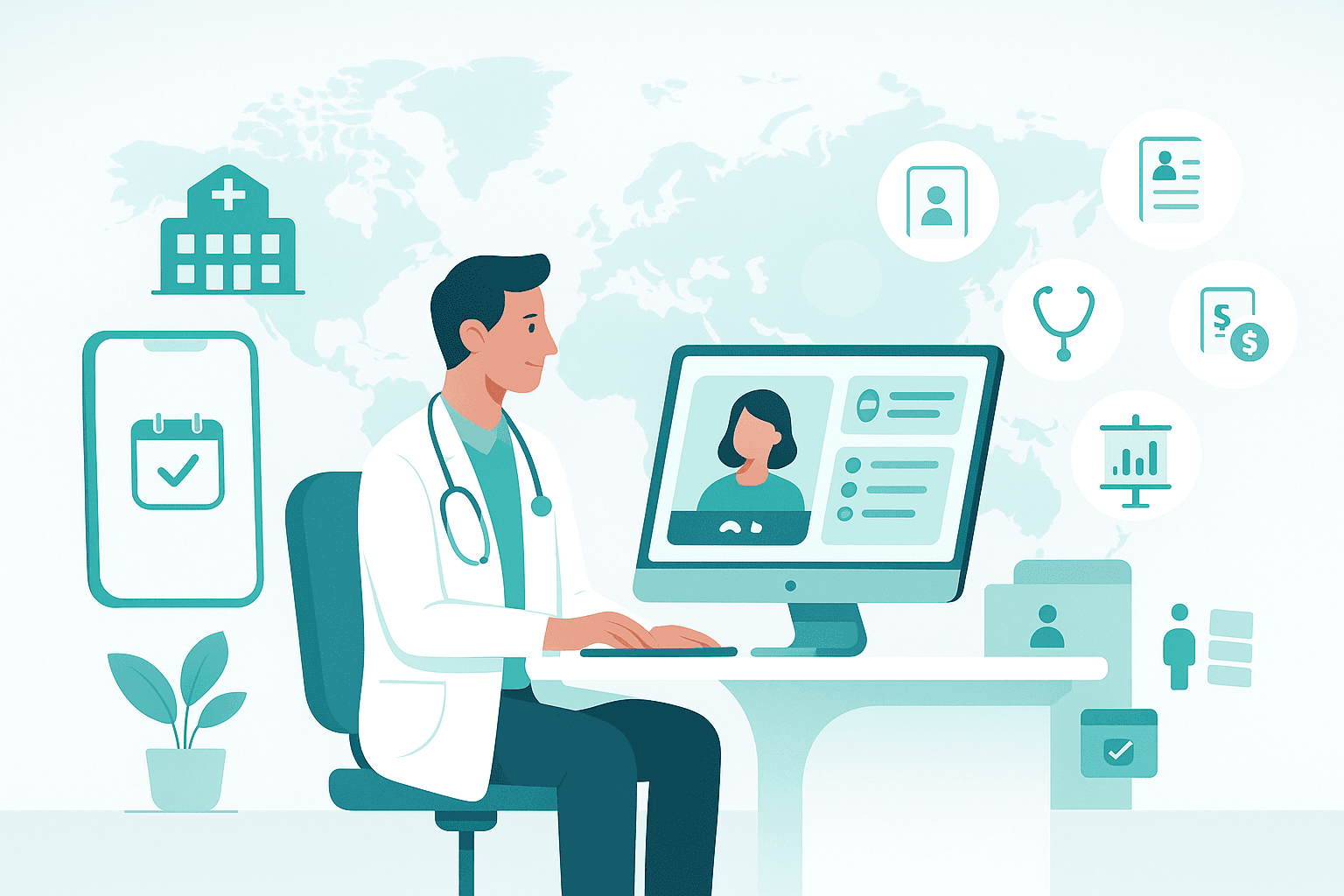 Smart OPD interface showing patient management dashboard